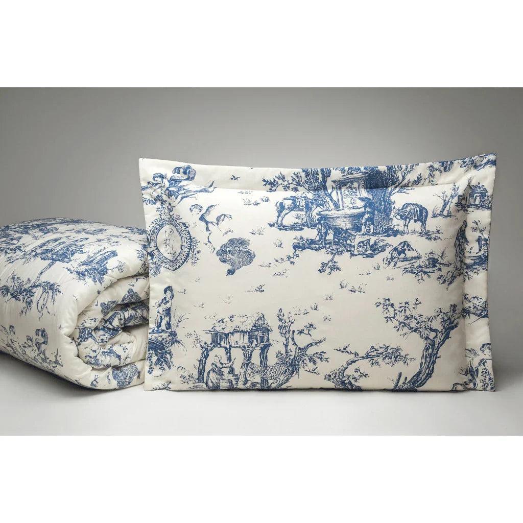 Edredom Rainha - Kit 7 Peças - Conjunto Tipo Porcelana - Algodão 1000 fios