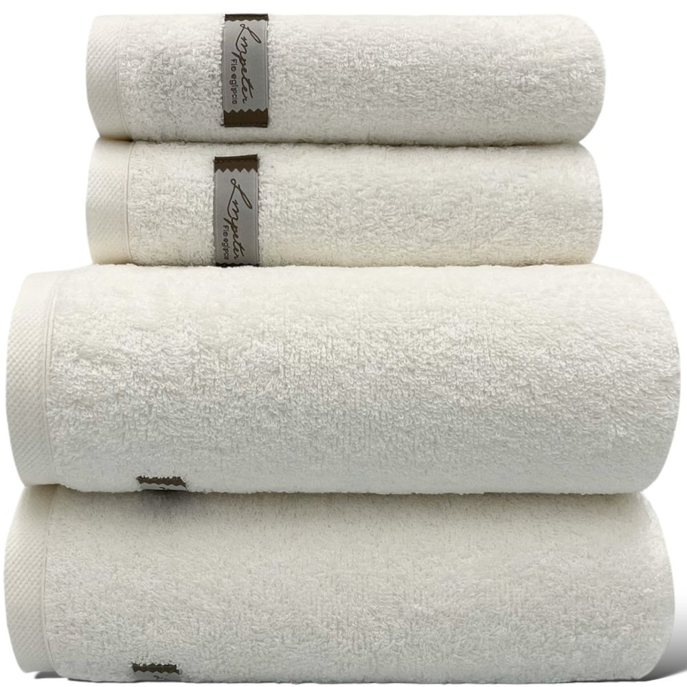 Jogo de Toalhas 4 Peças Fio Egípcio Branco Banhão + Rosto | Lavin Decor Quefren