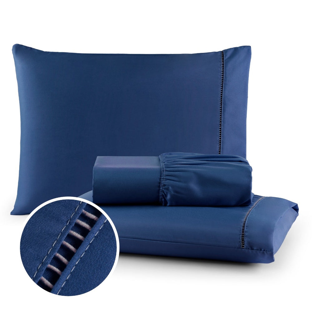 Jogo de Lençol Lavin - 03 Peças 400 Fios - Micropercal Ponto Palito