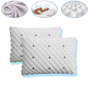 Kit 2 Travesseiros Magnéticos - Fibra de Bambu - Espuma Lenta de Memória