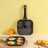 Frigideira Antiaderente Gold Chef - com 3 Compartimentos