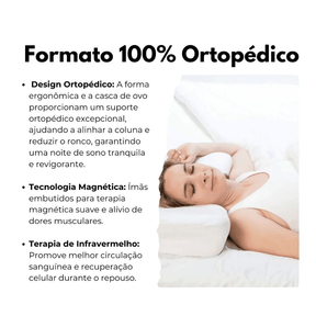 Kit 2 Travesseiros Magnéticos - Fibra de Bambu - Espuma Lenta de Memória