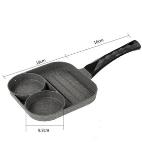 Frigideira Antiaderente Gold Chef - com 3 Compartimentos