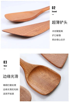 Conjunto Lavin - Utensílios de Madeira Natural para Cozinha