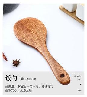 Conjunto Lavin - Utensílios de Madeira Natural para Cozinha