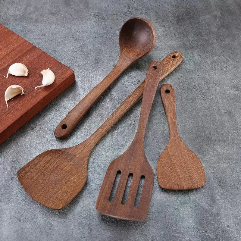 Conjunto Lavin - Utensílios de Madeira Natural para Cozinha