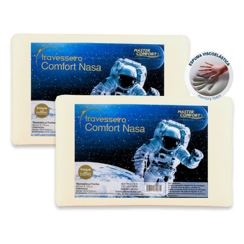 Kit 2 Travesseiros Nasa Original Viscoelástico Hipoalergênico - Lavin Decor