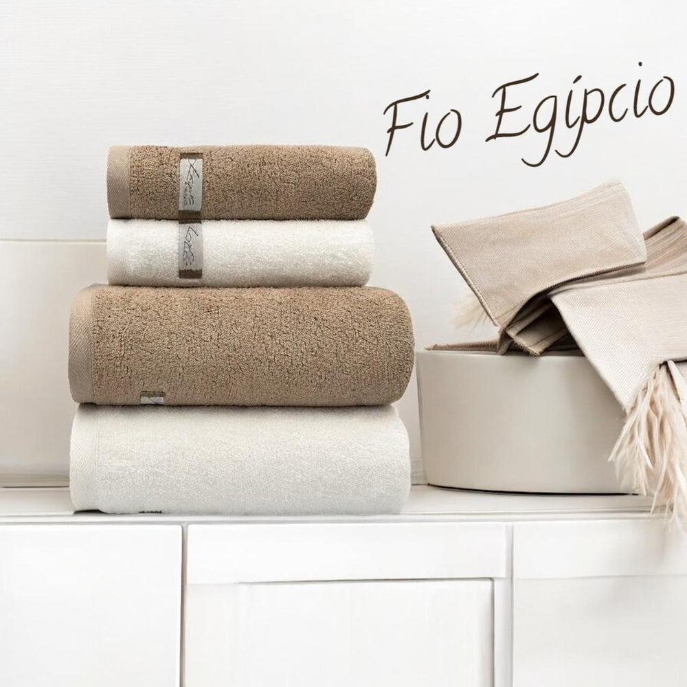 Jogo de Toalhas 4 Peças Fio Egípcio Branco   Banhão + Rosto | Lavin Decor Quefren