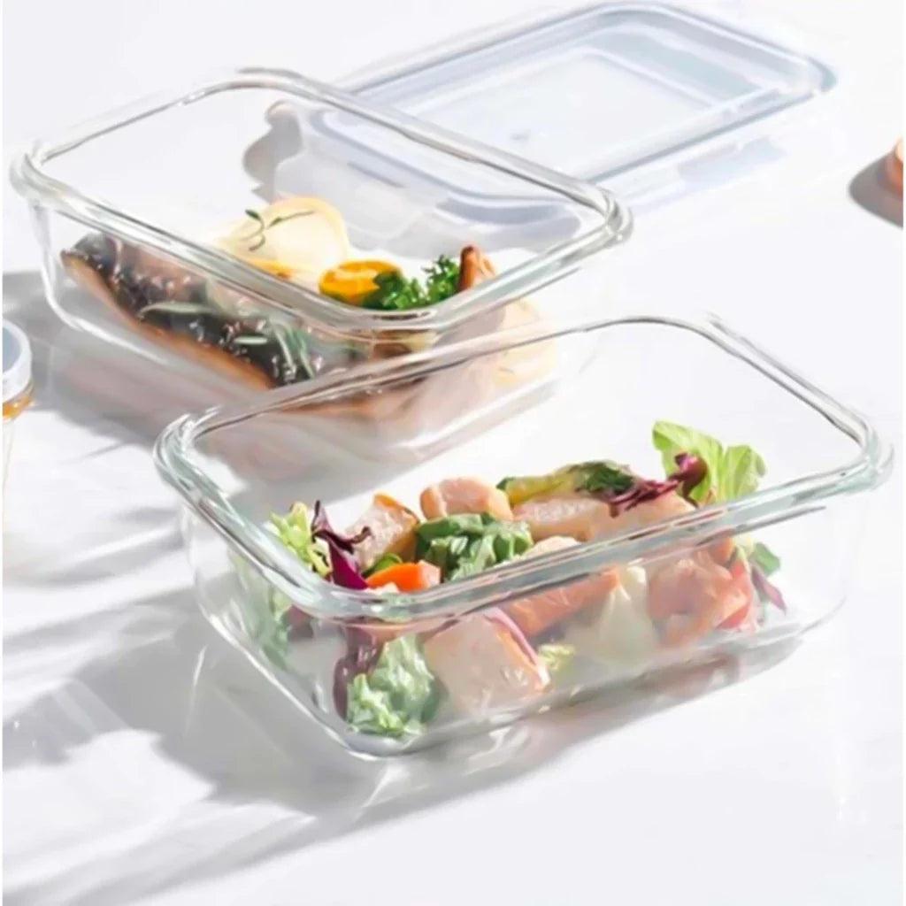 Kit Potes de Vidro Hermético Retangular 5 ou 10 Unidades - Lavin